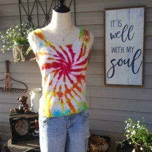 NO RESTRICTIONS ♡ Sweet Vintage Tie Dye Tank Top S